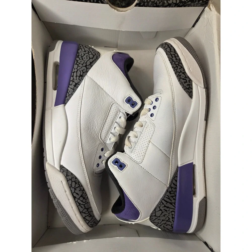 Jordan 3 Retro Dark Iris White Purple Black CT8532-105 Mens Size 11.5